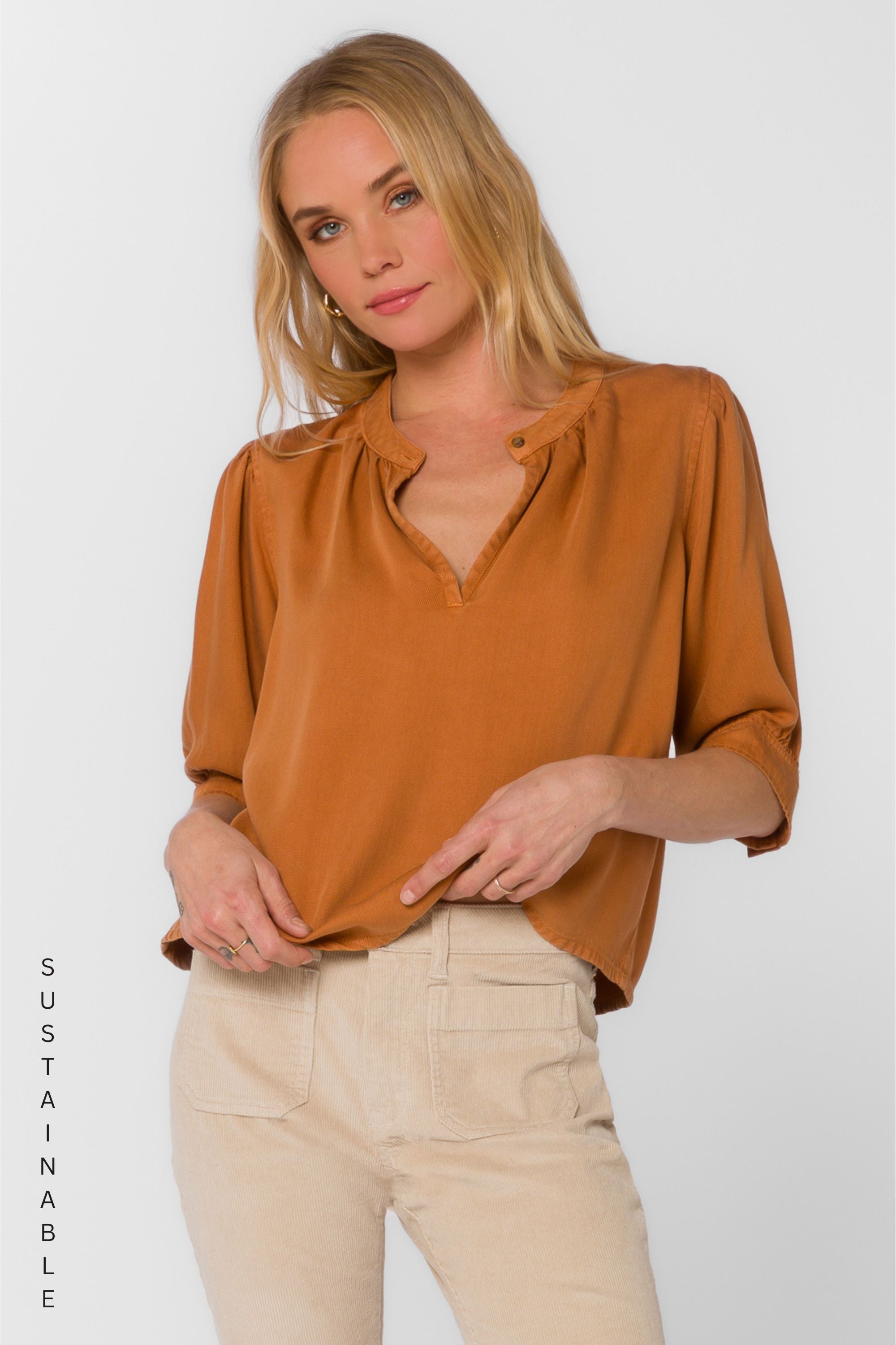 Almafi Belgian Cocoa Top - Tops - Velvet Heart Clothing