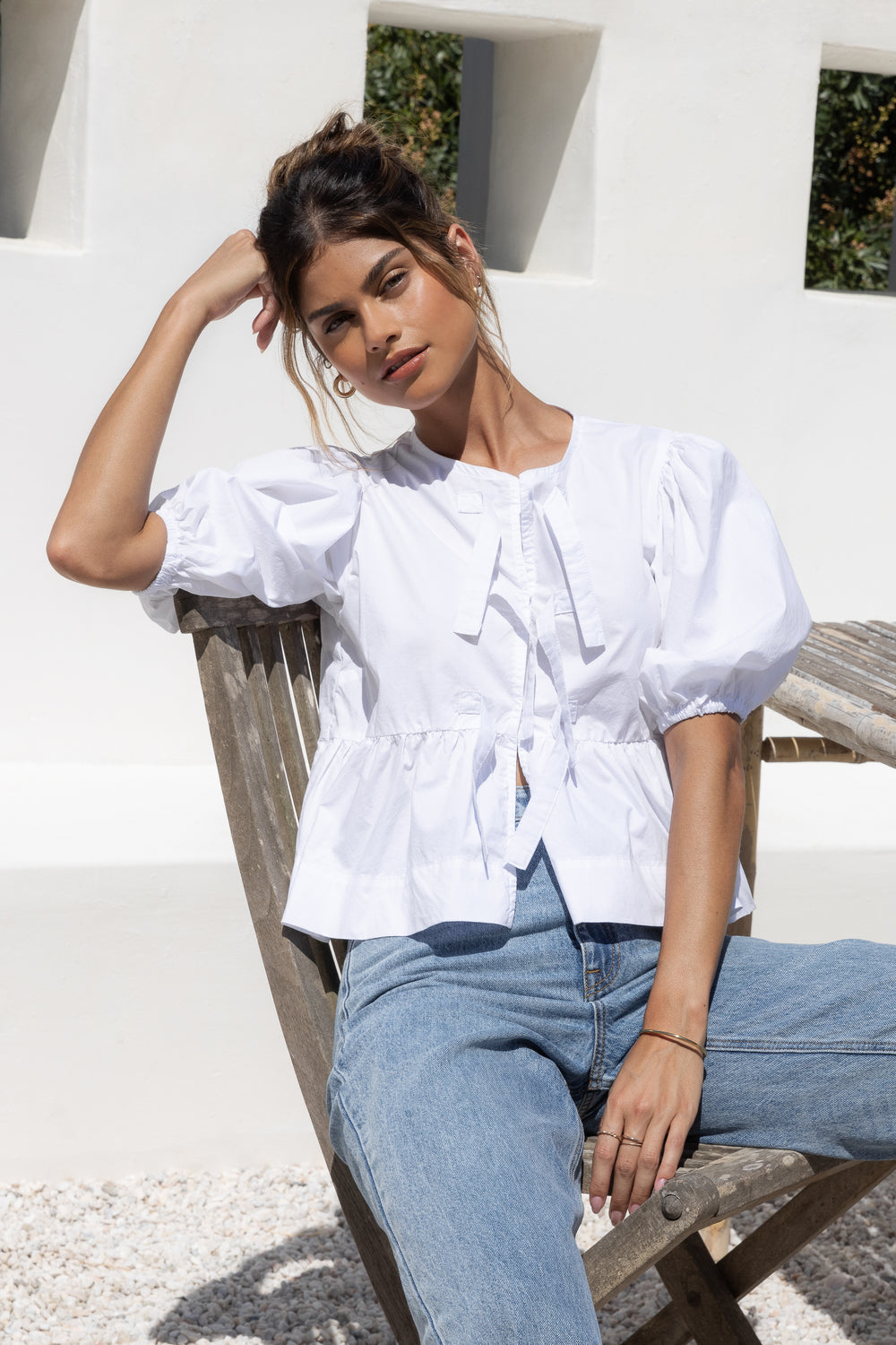 Lamont Optic White Top - Tops - Velvet Heart Clothing