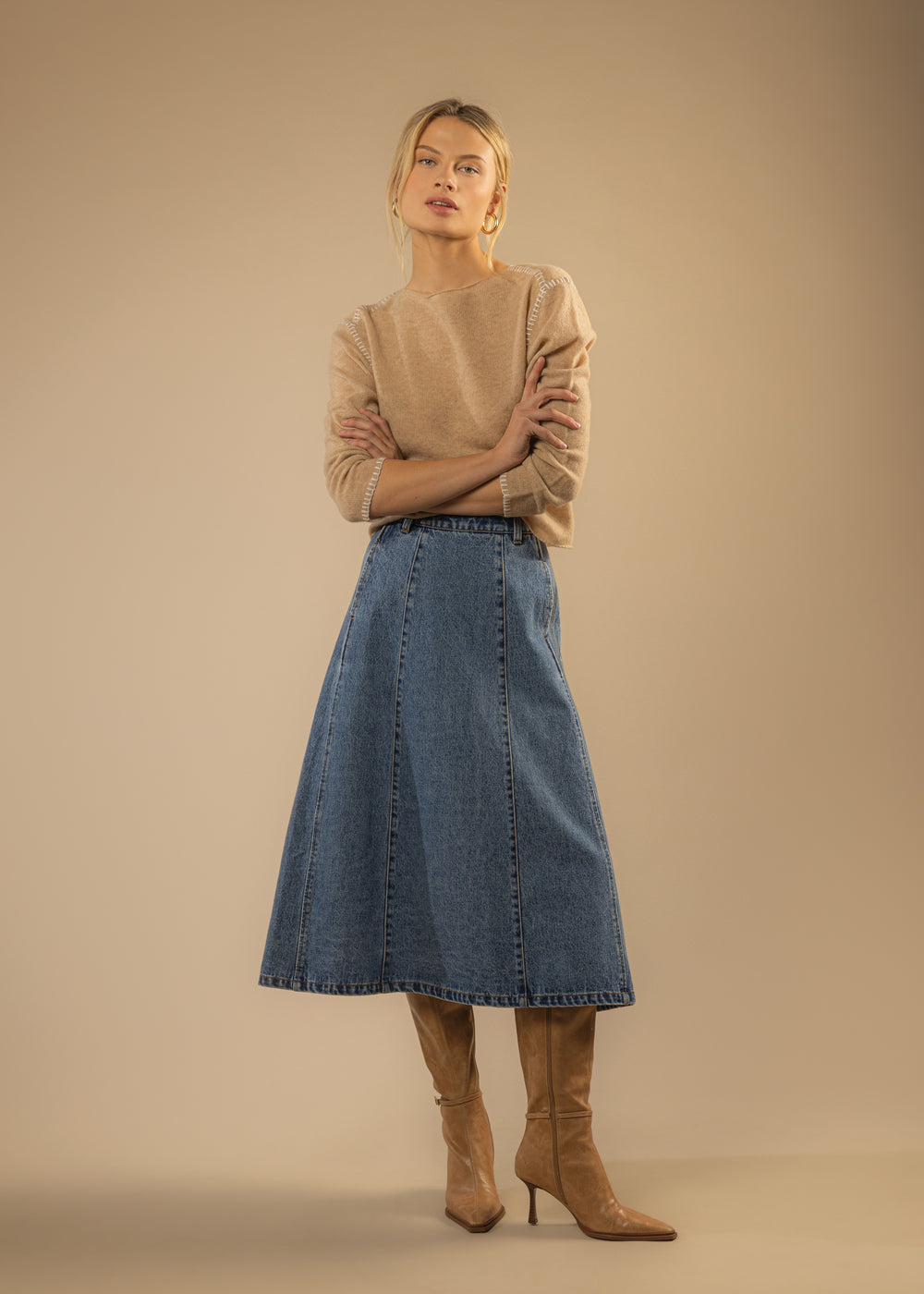 Dallas Blue Skirt - Bottoms - Velvet Heart Clothing