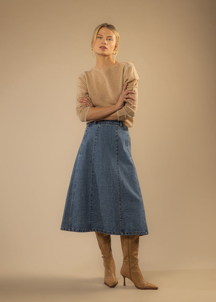 Dallas Blue Skirt - Bottoms - Velvet Heart Clothing