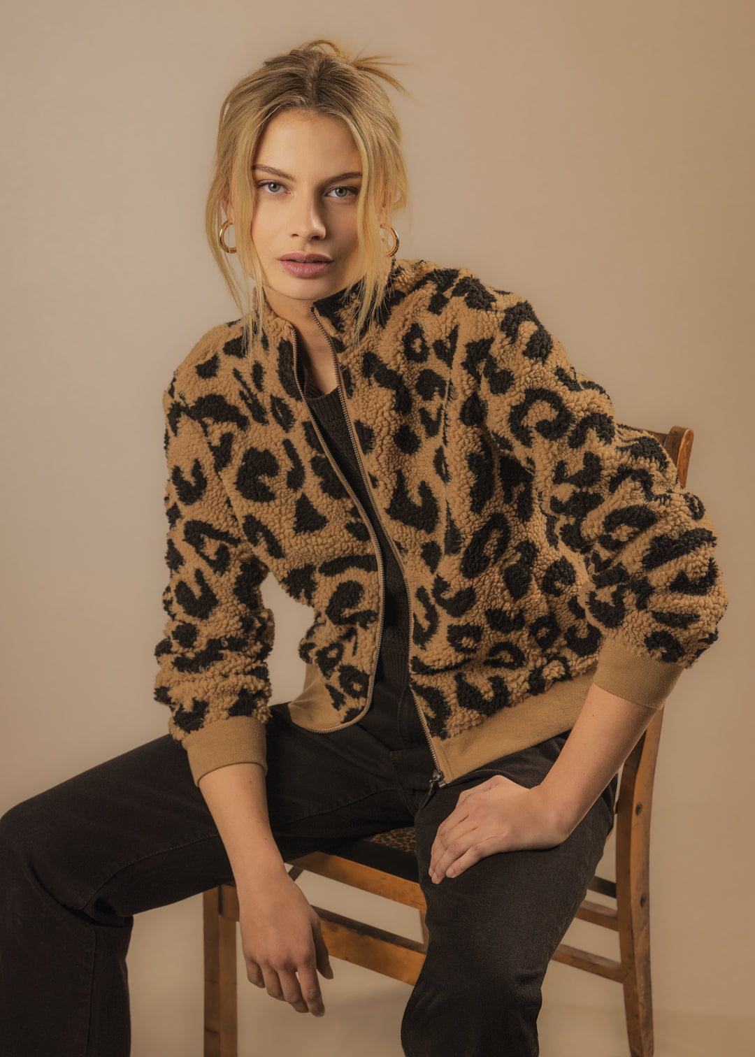 Aggie Cheetah Fuzz Jacket