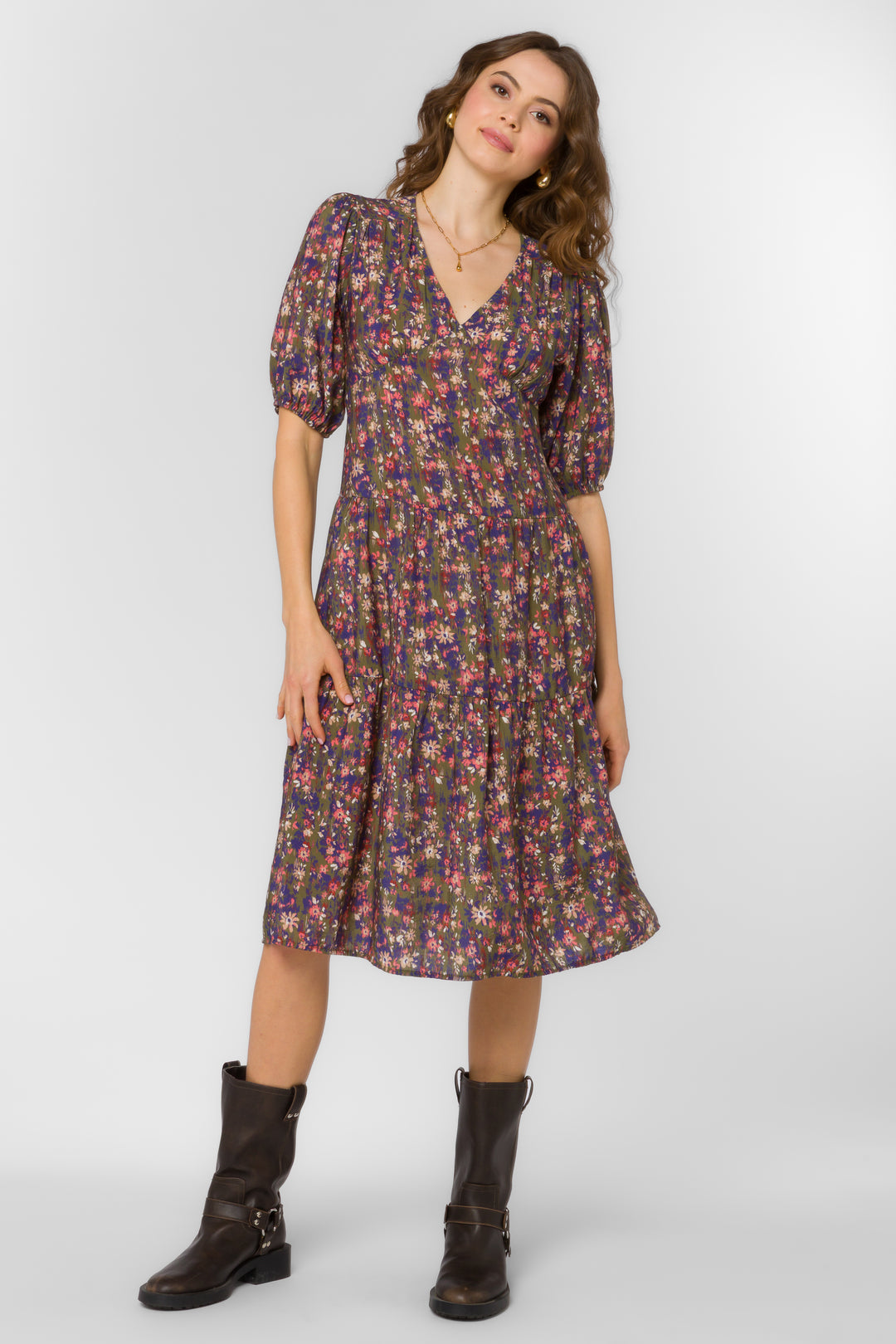 Adelina Ditsy Greenery Dress