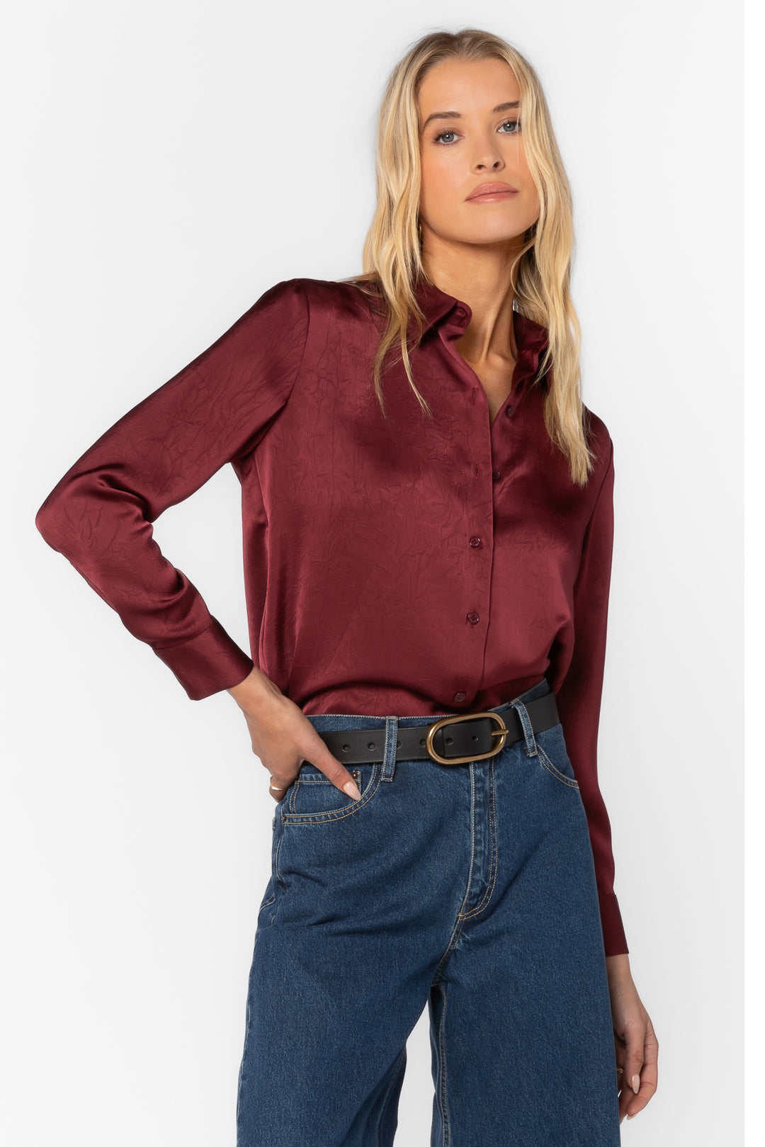 Adelynn Pinot Noir Shirt - Tops - Velvet Heart Clothing