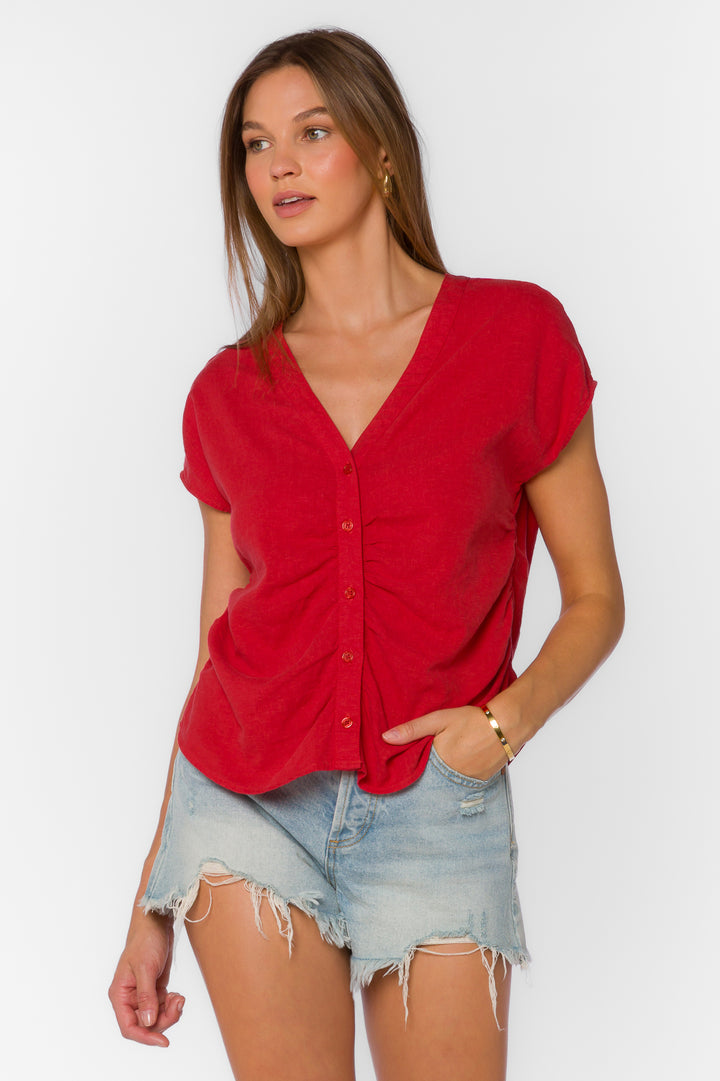 Alena Saucy Red Top