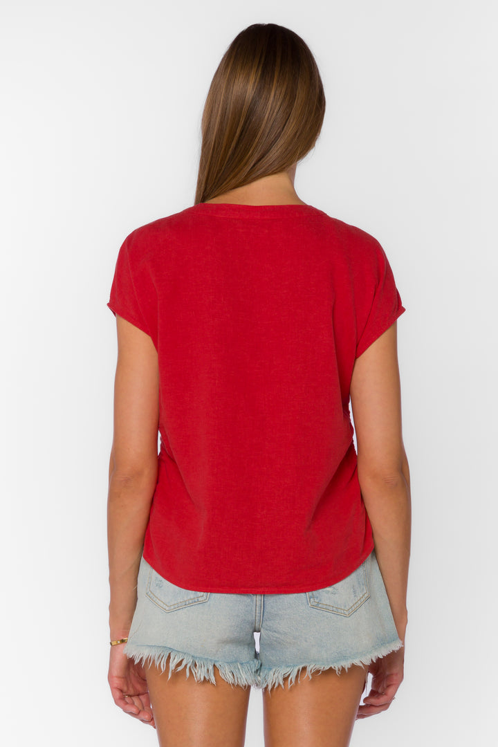 Alena Saucy Red Top