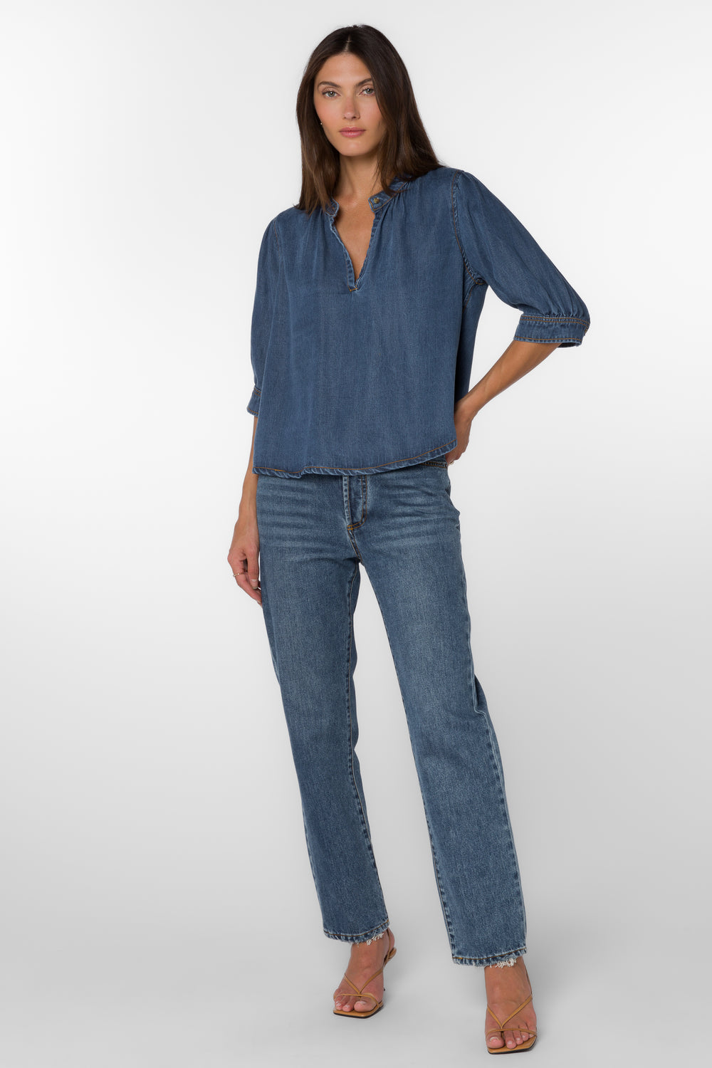 Almafi Vintage Havana Top - Tops - Velvet Heart Clothing