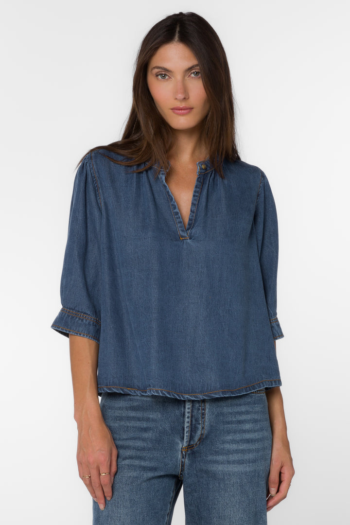 Almafi Vintage Havana Top - Tops - Velvet Heart Clothing