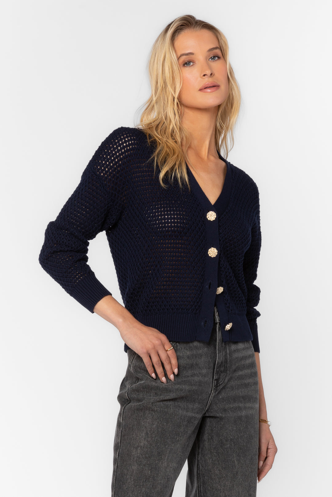 Aris Patriot Blue Cardigan - Sweaters - Velvet Heart Clothing