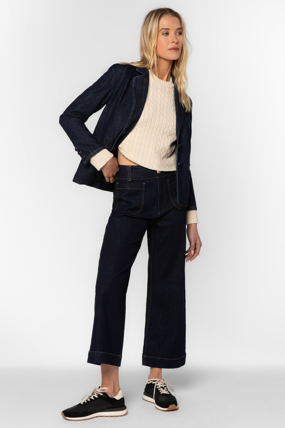 Aristide Raw Blue Blazer - Jackets & Outerwear - Velvet Heart Clothing