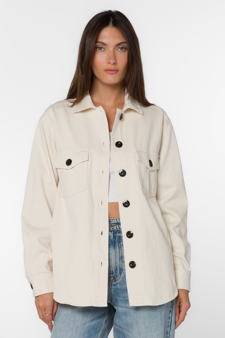 Austin Ecru Shacket - Jackets & Outerwear - Velvet Heart Clothing