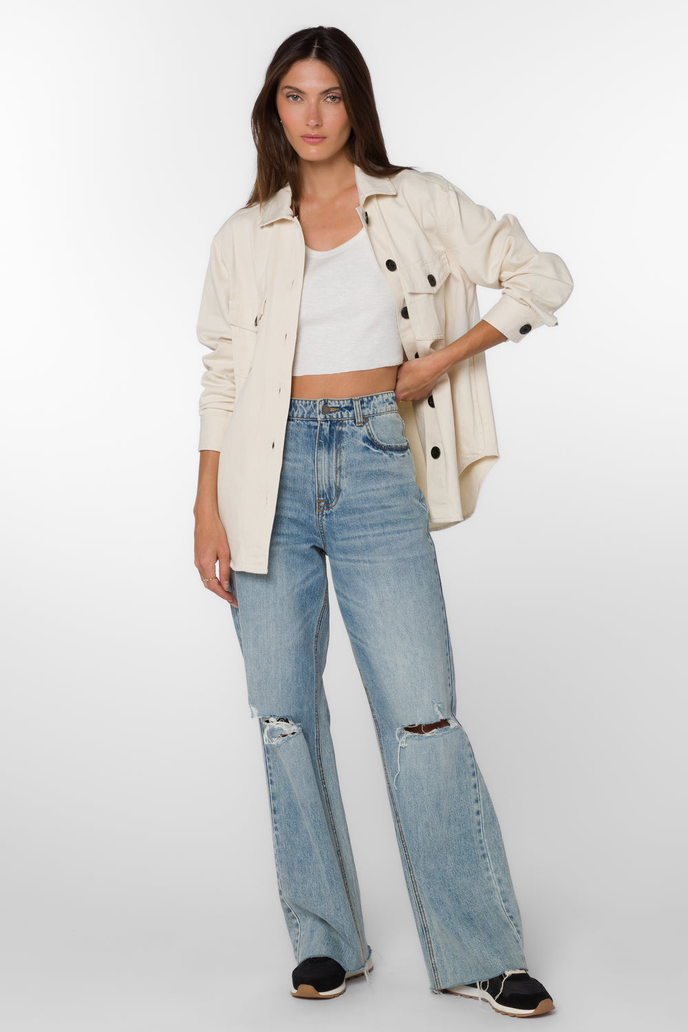 Austin Ecru Shacket - Jackets & Outerwear - Velvet Heart Clothing