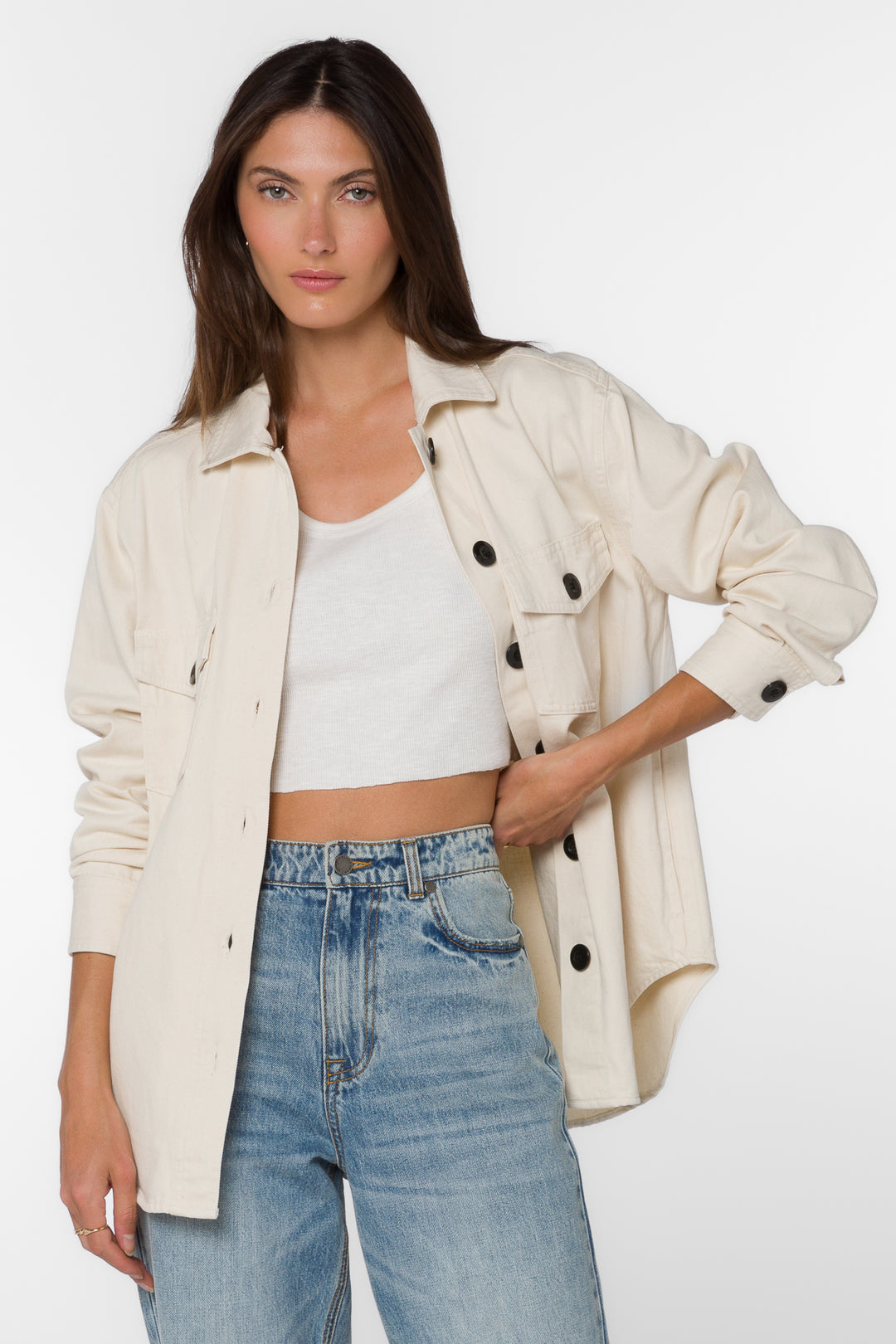 Austin Ecru Shacket - Jackets & Outerwear - Velvet Heart Clothing