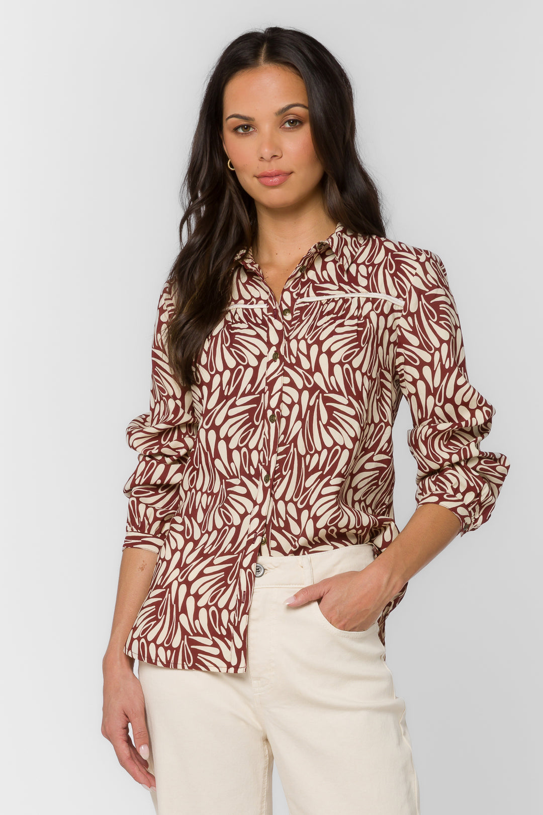 Aven Bordeaux Dew Shirt - Tops - Velvet Heart Clothing