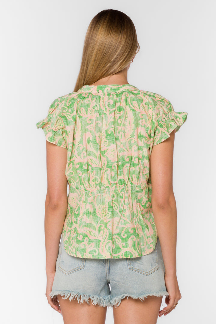 Avery Jacobean Floral Top - Tops - Velvet Heart Clothing