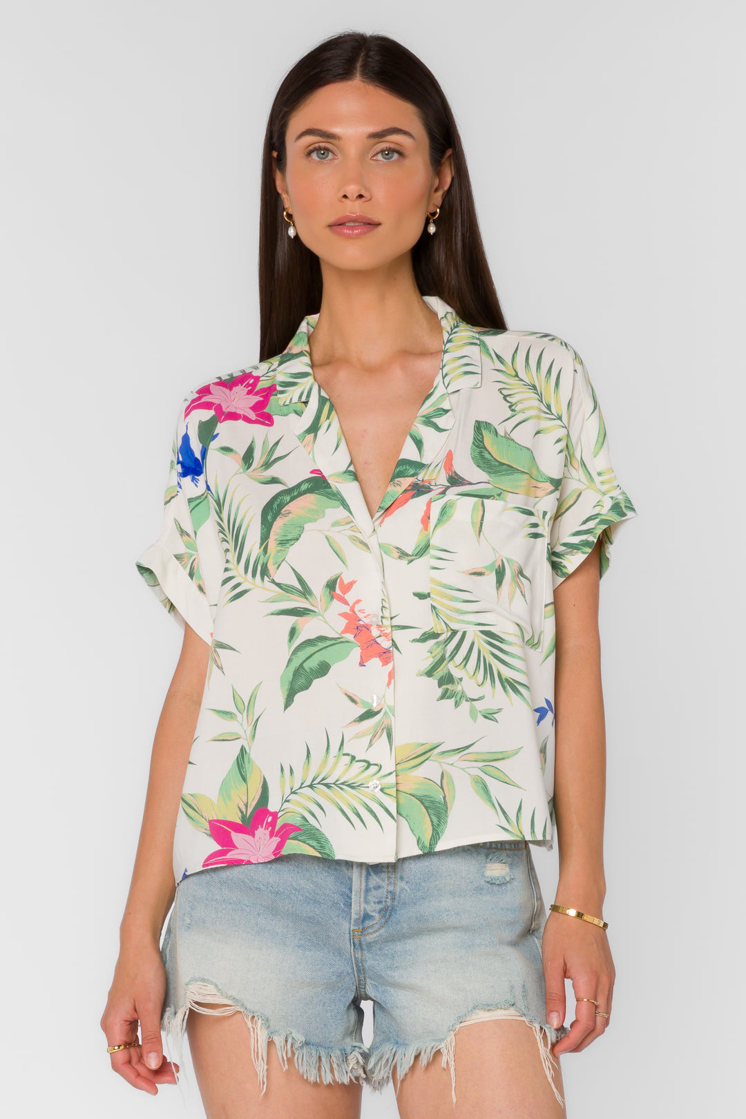 Bane Tropical Jungle Shirt - Tops - Velvet Heart Clothing