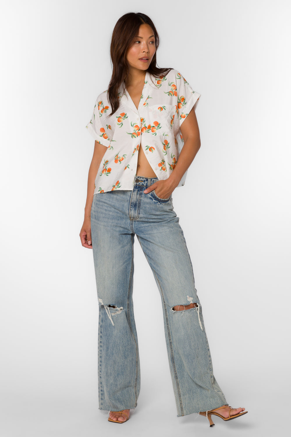 Bane Peach Fields Shirt - Tops - Velvet Heart Clothing