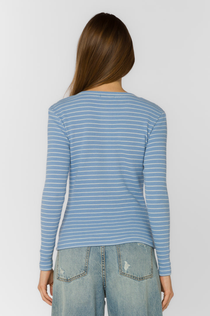 Beasley Periwinkle Stripe Tee - Tops - Velvet Heart Clothing