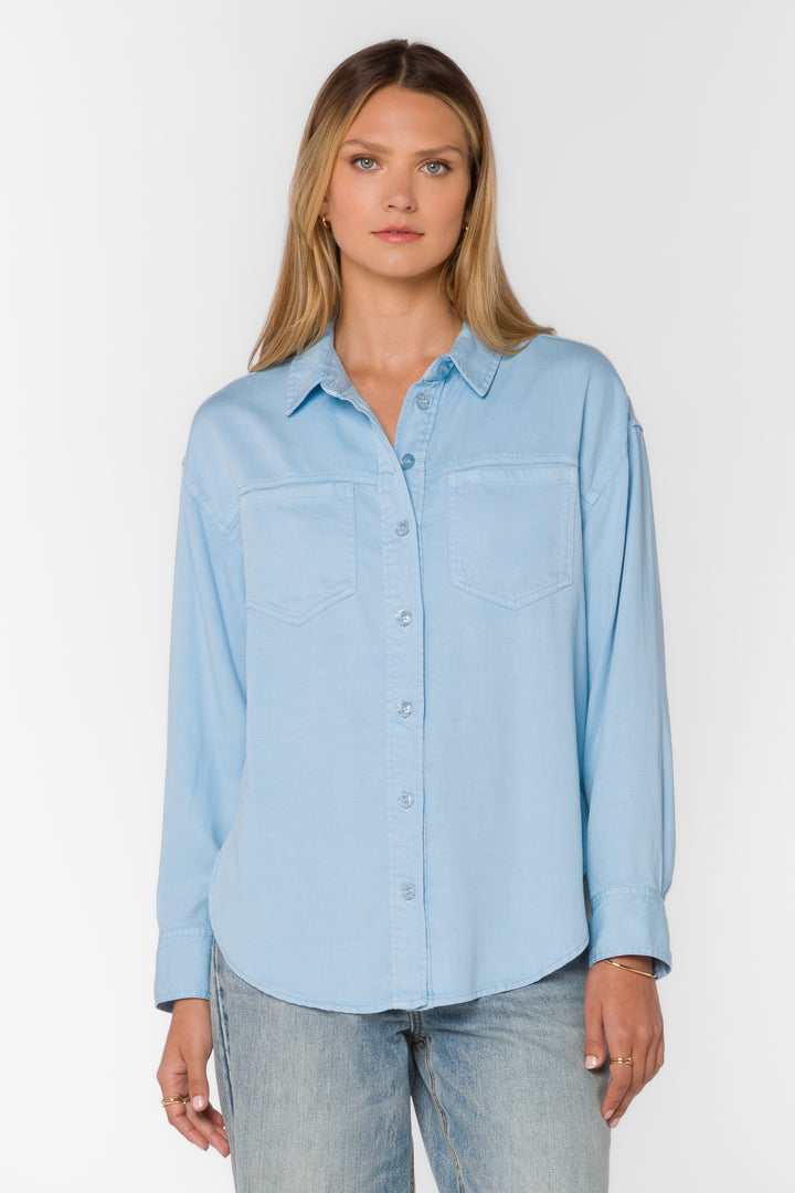 Braxton Cool Blue Shirt - Tops - Velvet Heart Clothing