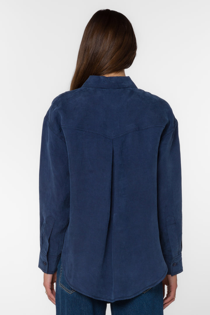 Braxton Navy Shirt - Tops - Velvet Heart Clothing