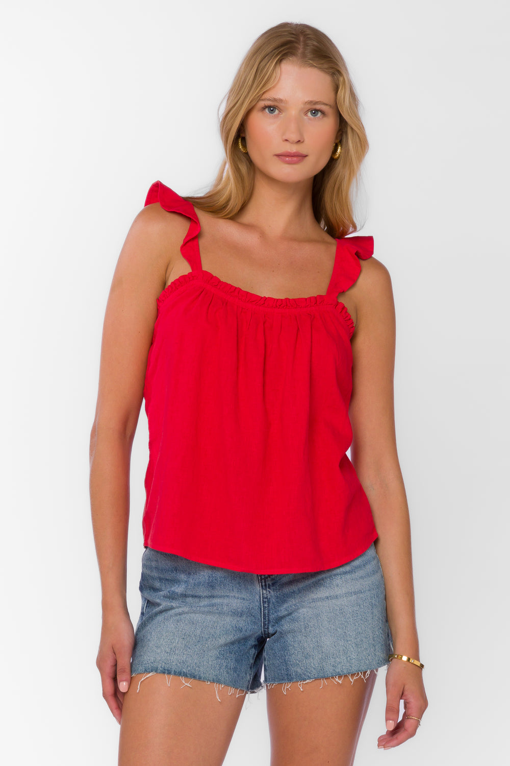 Carolyn Saucy Red Cami - Tops - Velvet Heart Clothing