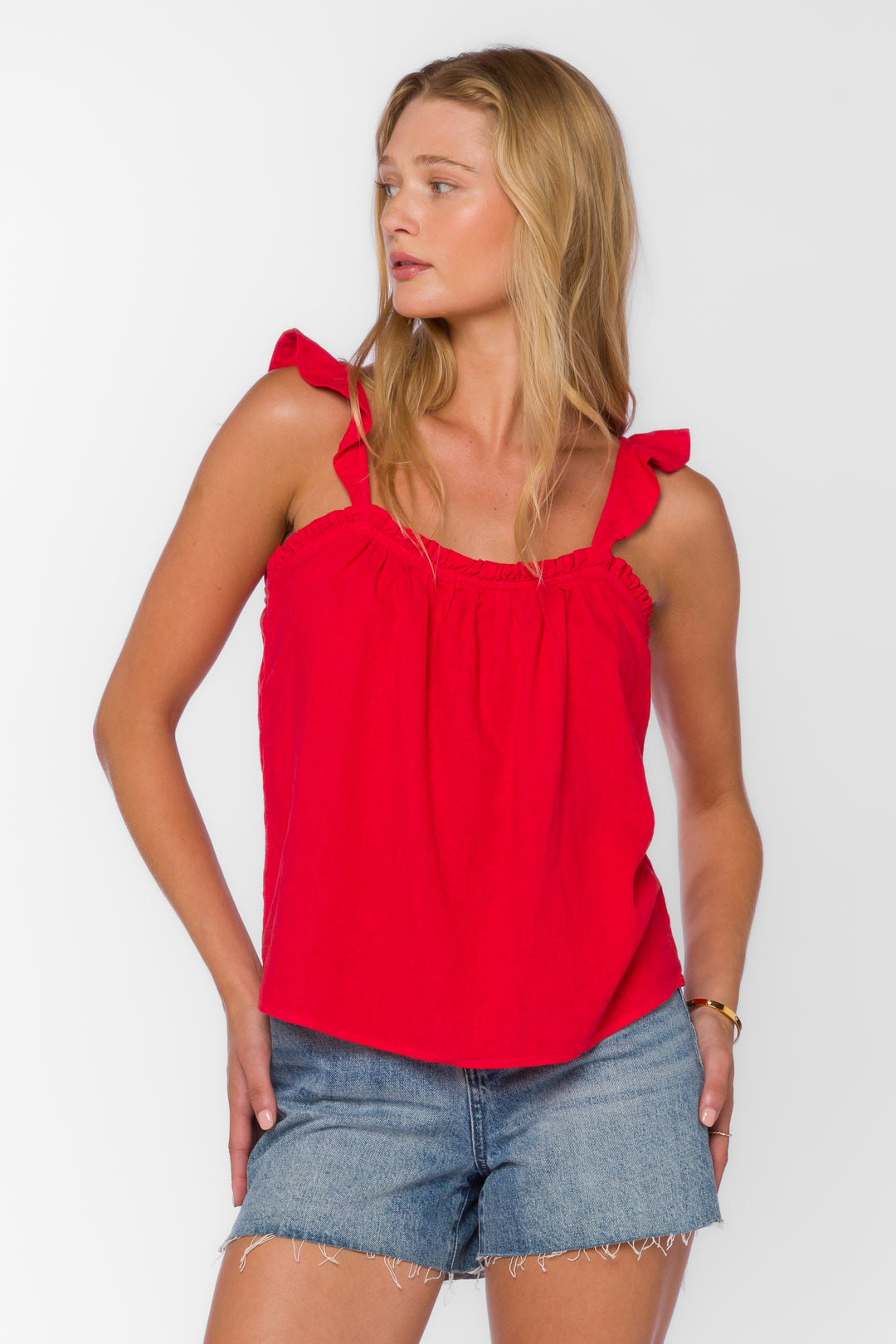 Carolyn Saucy Red Cami - Tops - Velvet Heart Clothing
