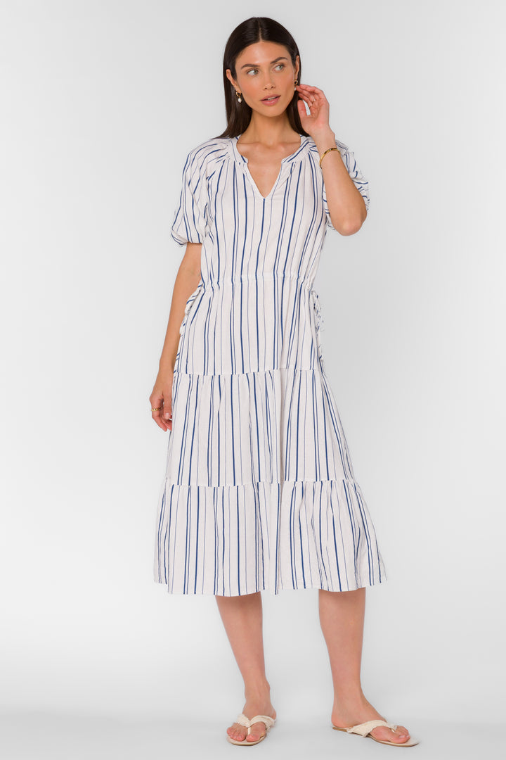 Cassie Blue Stripe Dress - Dresses - Velvet Heart Clothing