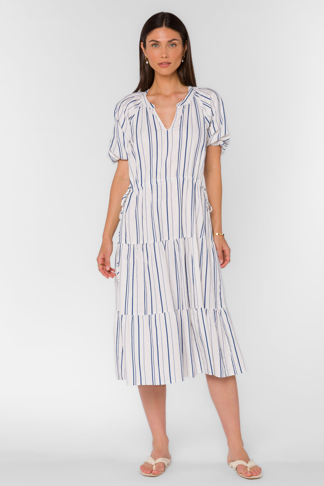 Cassie Blue Stripe Dress - Dresses - Velvet Heart Clothing
