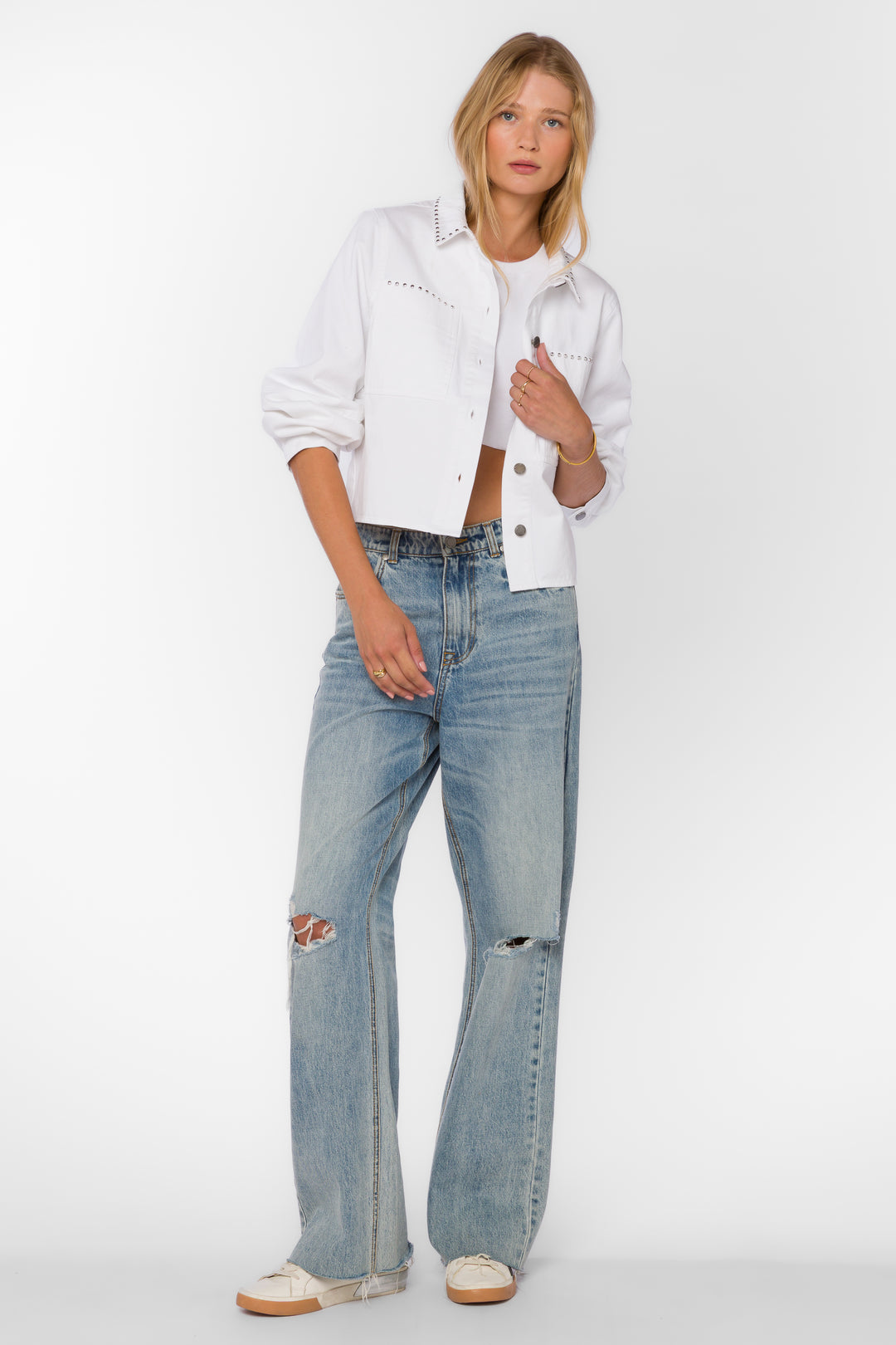 Cathy Optic White Jacket - Jackets & Outerwear - Velvet Heart Clothing