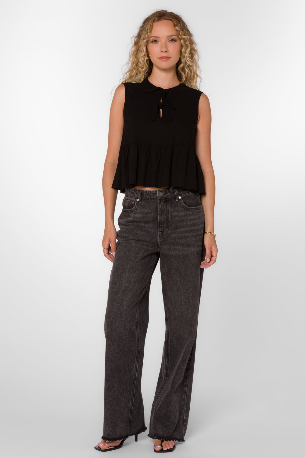 Claire Black Top - Tops - Velvet Heart Clothing