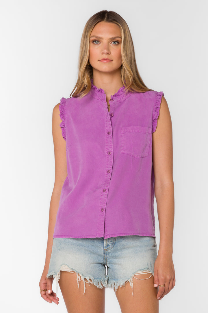 Dana Lavender Bloom Shirt - Tops - Velvet Heart Clothing