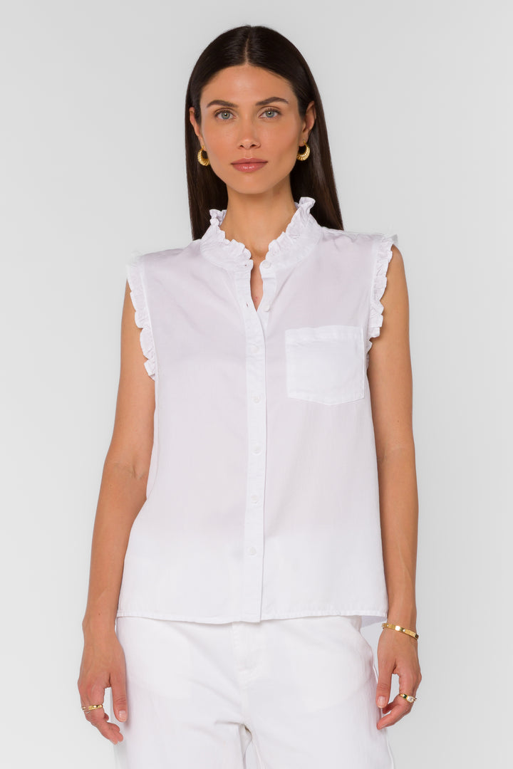 Dana Optic White Shirt - Tops - Velvet Heart Clothing
