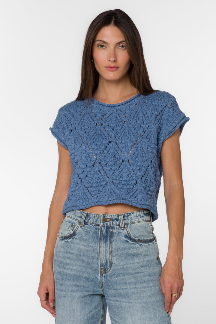 Darlita Dusk Blue Sweater - Tops - Velvet Heart Clothing