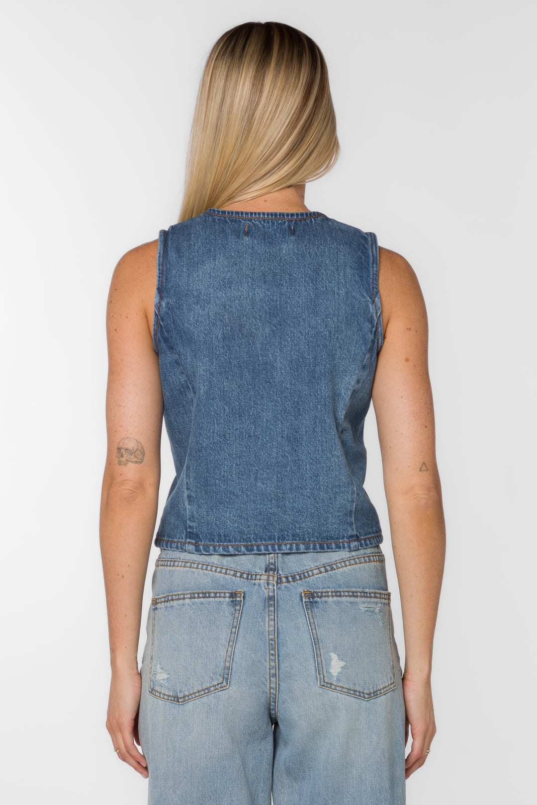 Dellis Evian Blue Vest - Jackets & Outerwear - Velvet Heart Clothing