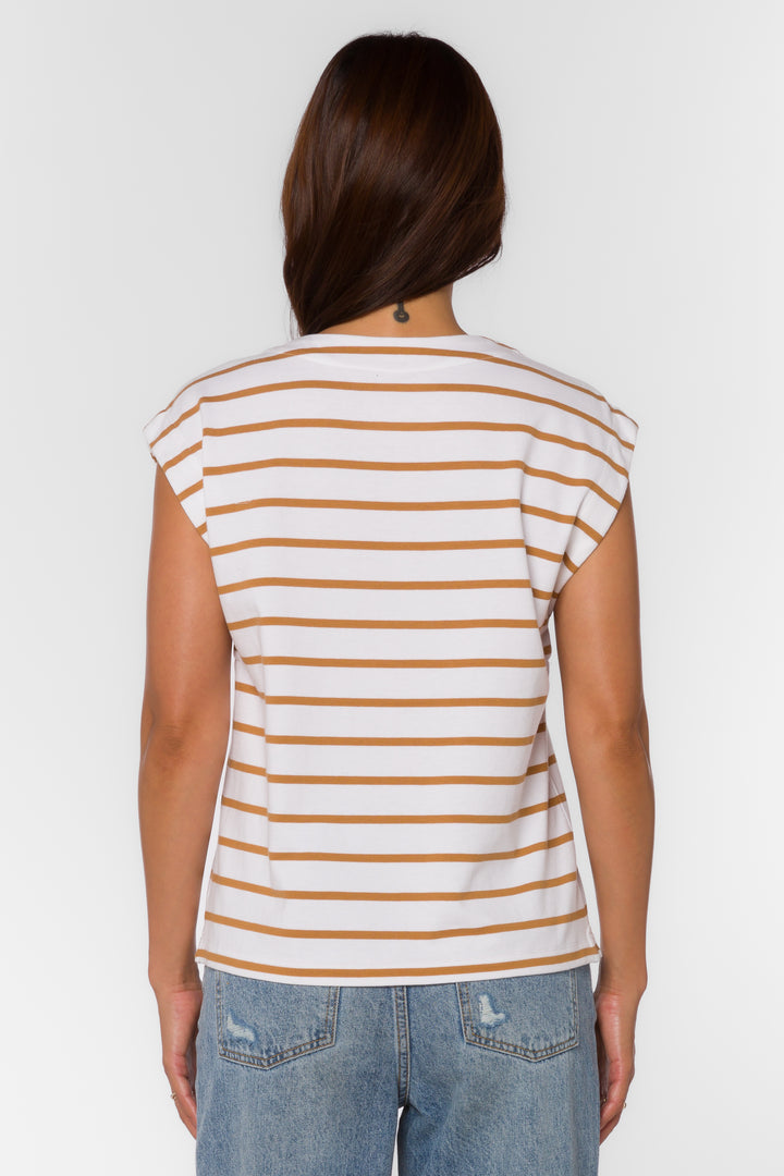 Derrick Burlap Striped Tee - Tops - Velvet Heart Clothing