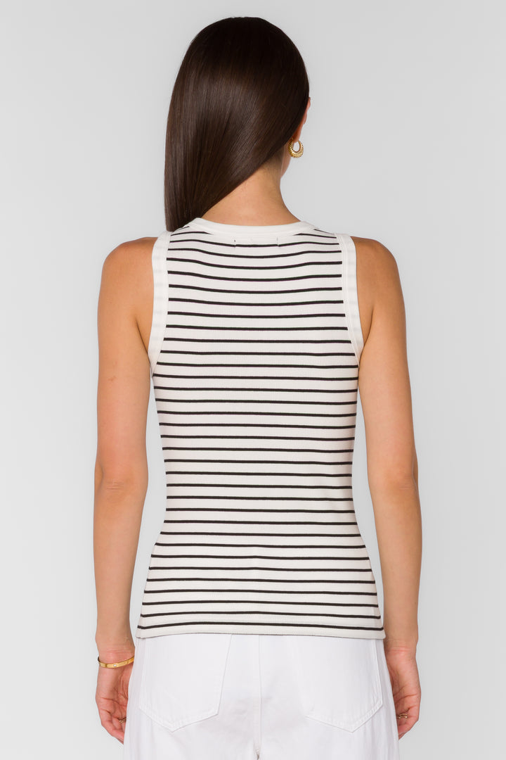 Deryl Black Stripe Tank - Tops - Velvet Heart Clothing