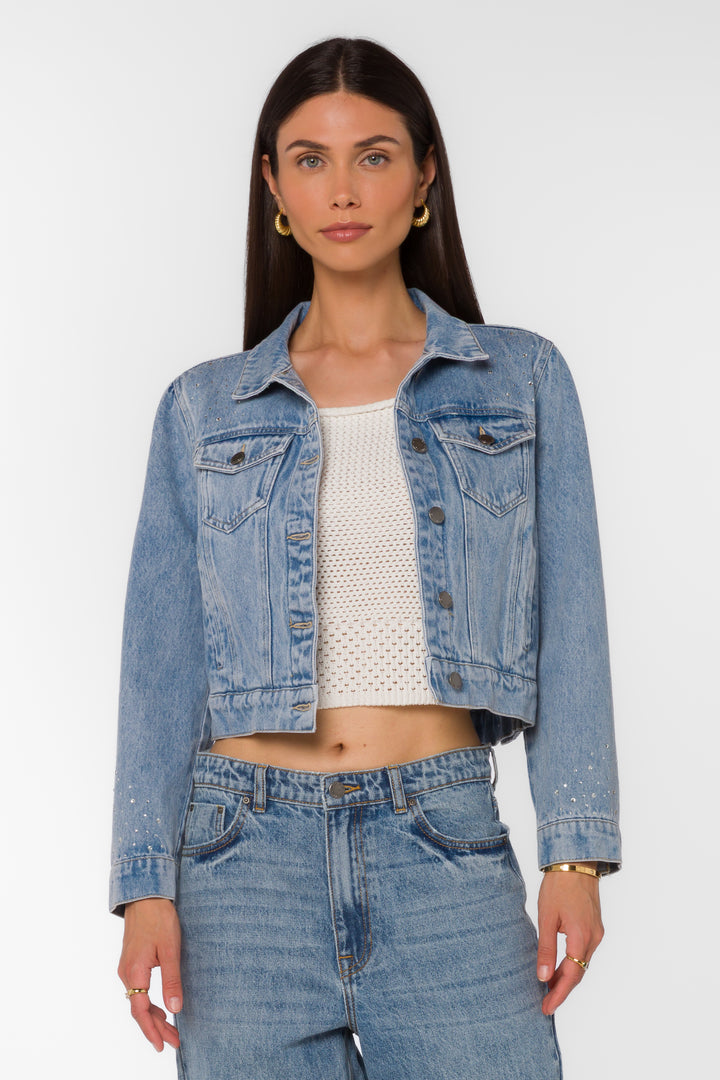 Dream Retro Blue Jacket - Jackets & Outerwear - Velvet Heart Clothing