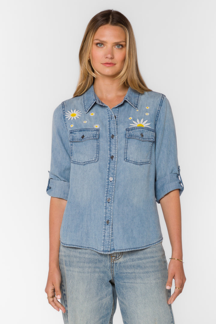 Easton Cowboy Blue Shirt - Tops - Velvet Heart Clothing