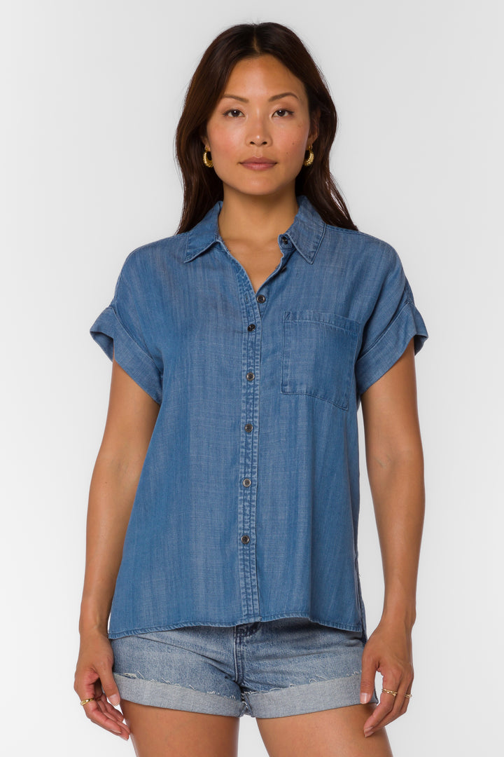 Edison Venice Sky Shirt - Tops - Velvet Heart Clothing