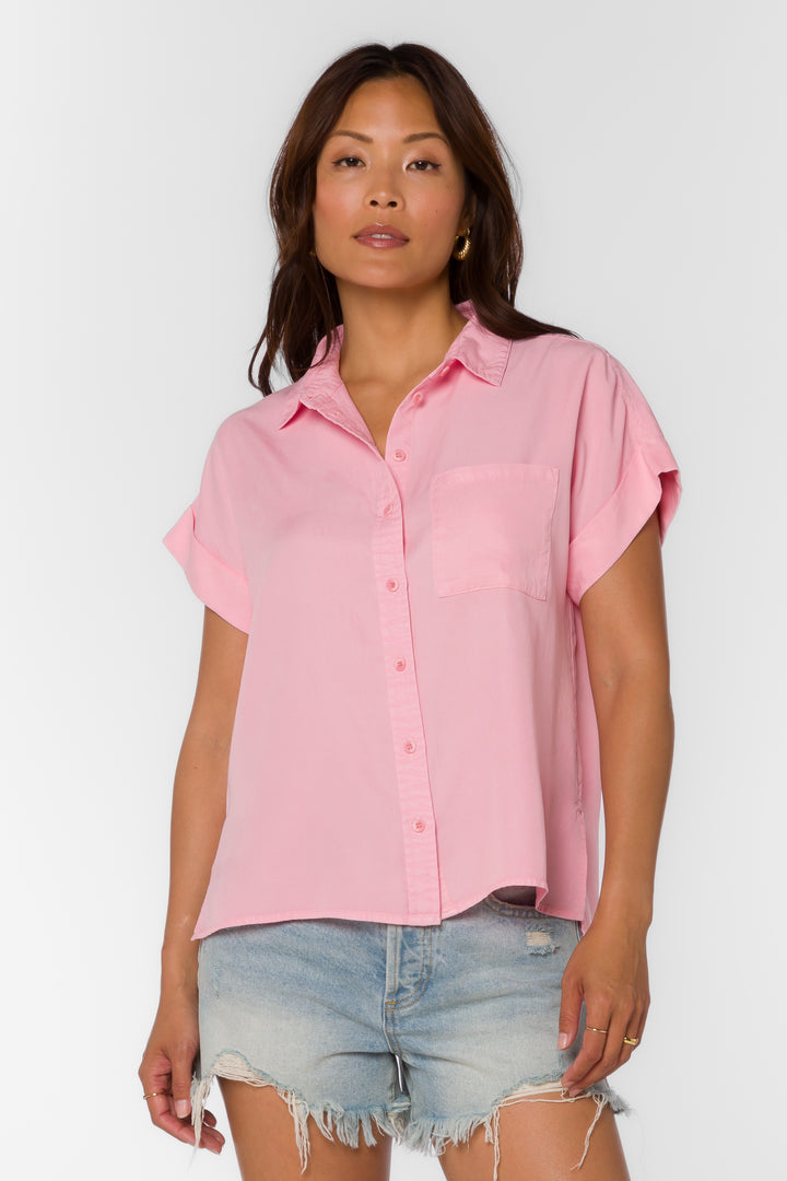 Edison Candy Pink Shirt - Tops - Velvet Heart Clothing