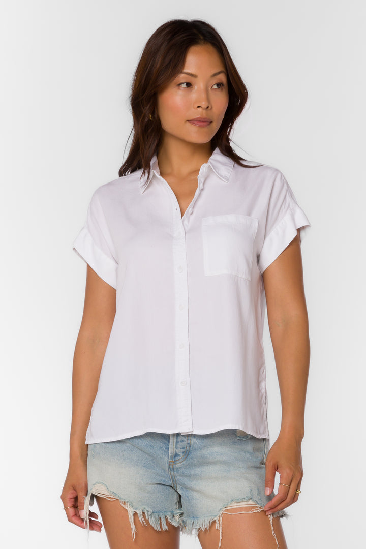Edison Optic White Shirt - Tops - Velvet Heart Clothing