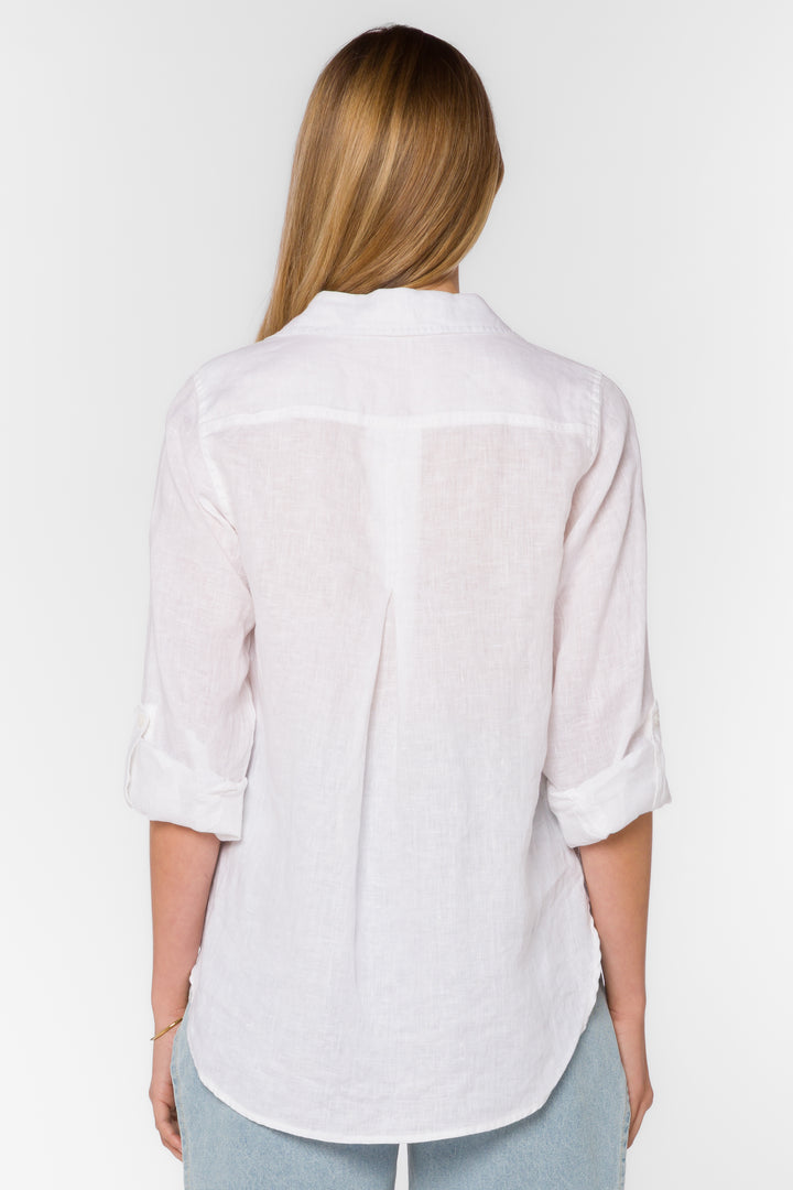 Elisa Optic White Shirt - Tops - Velvet Heart Clothing