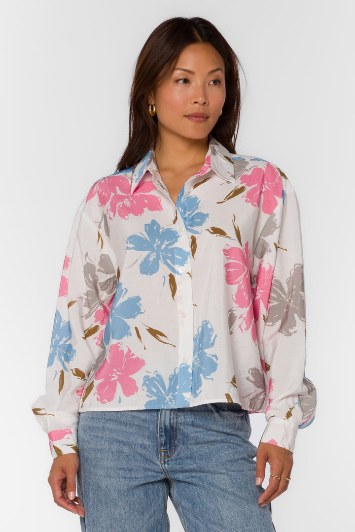 Ellery Floral Splash Shirt - Tops - Velvet Heart Clothing