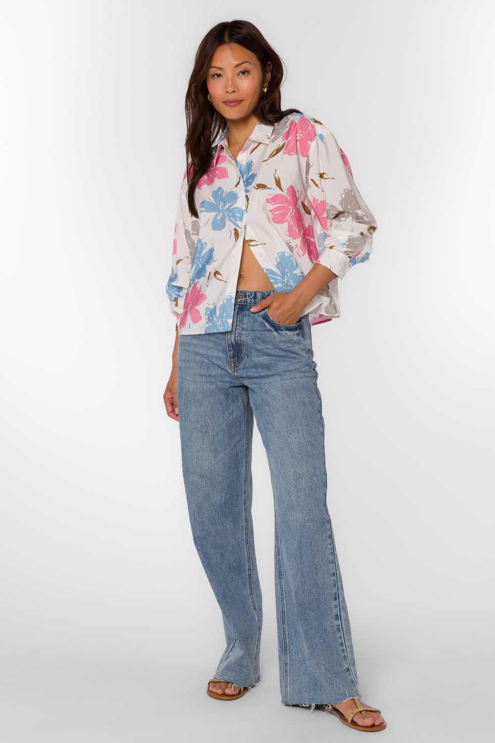 Ellery Floral Splash Shirt - Tops - Velvet Heart Clothing