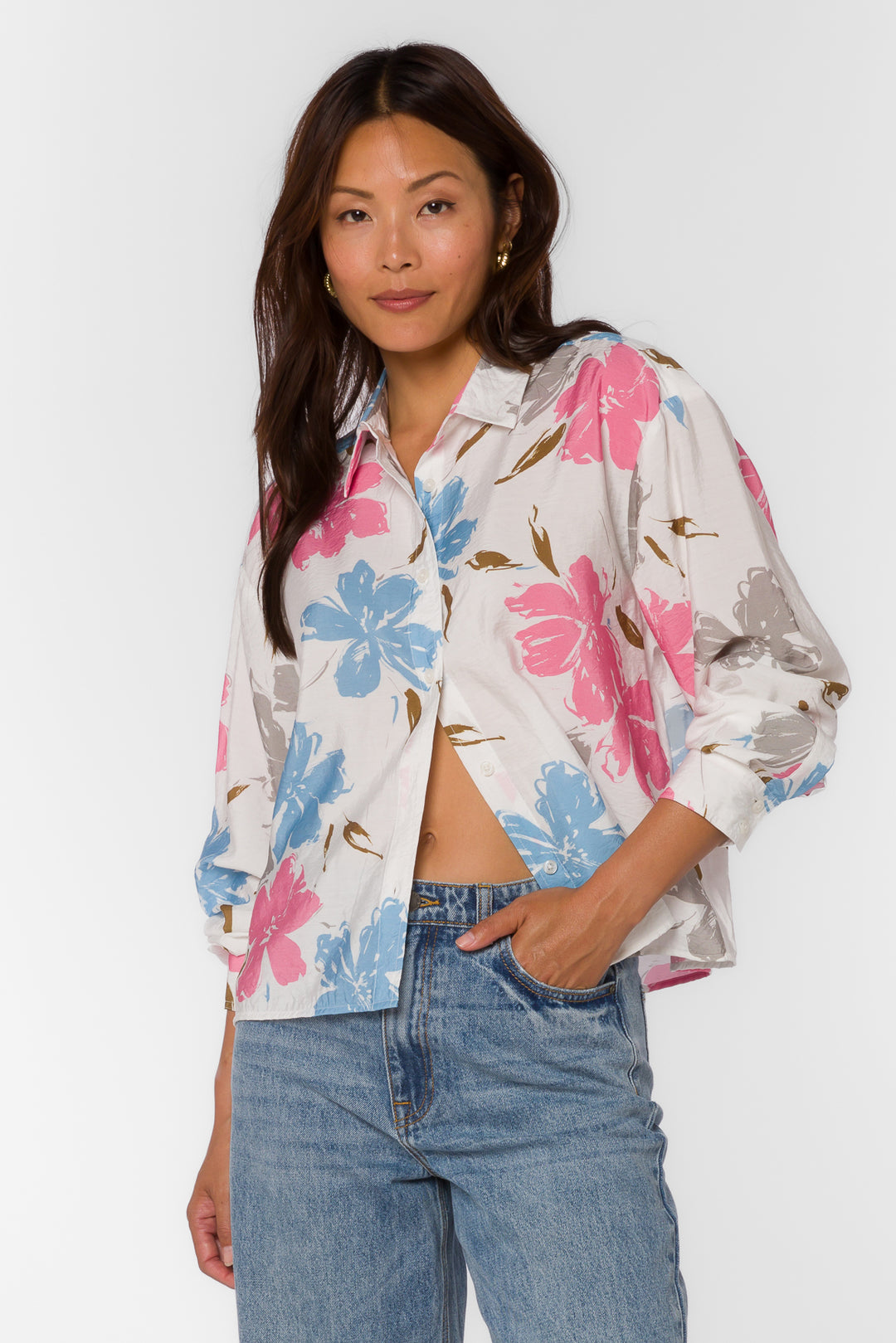 Ellery Floral Splash Shirt - Tops - Velvet Heart Clothing