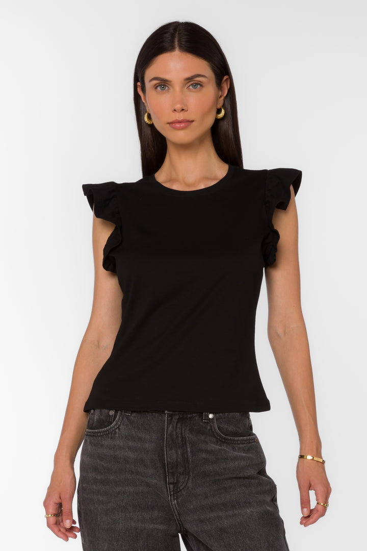 Fabiola Black Tee - Tops - Velvet Heart Clothing