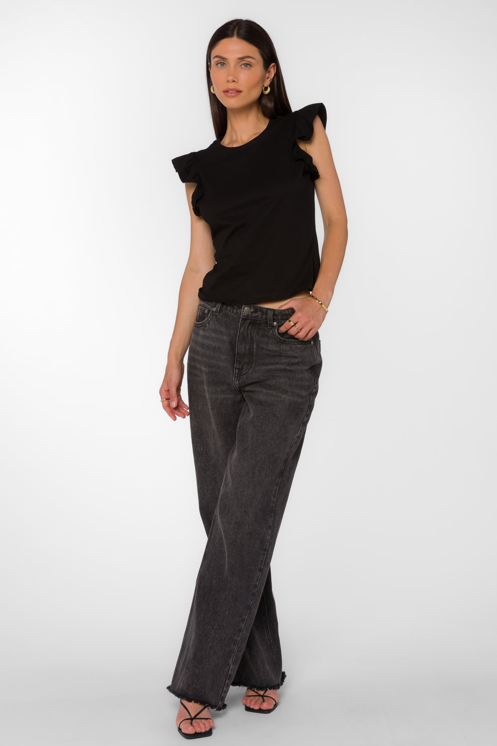 Fabiola Black Tee - Tops - Velvet Heart Clothing