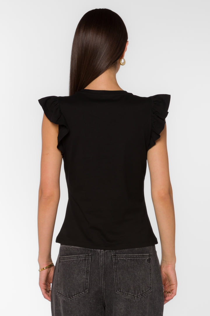 Fabiola Black Tee - Tops - Velvet Heart Clothing