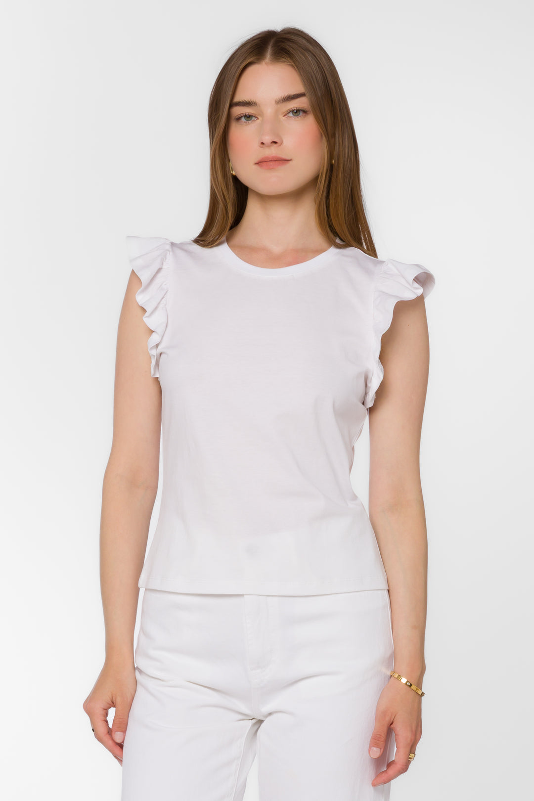 Fabiola Optic White Tee - Tops - Velvet Heart Clothing