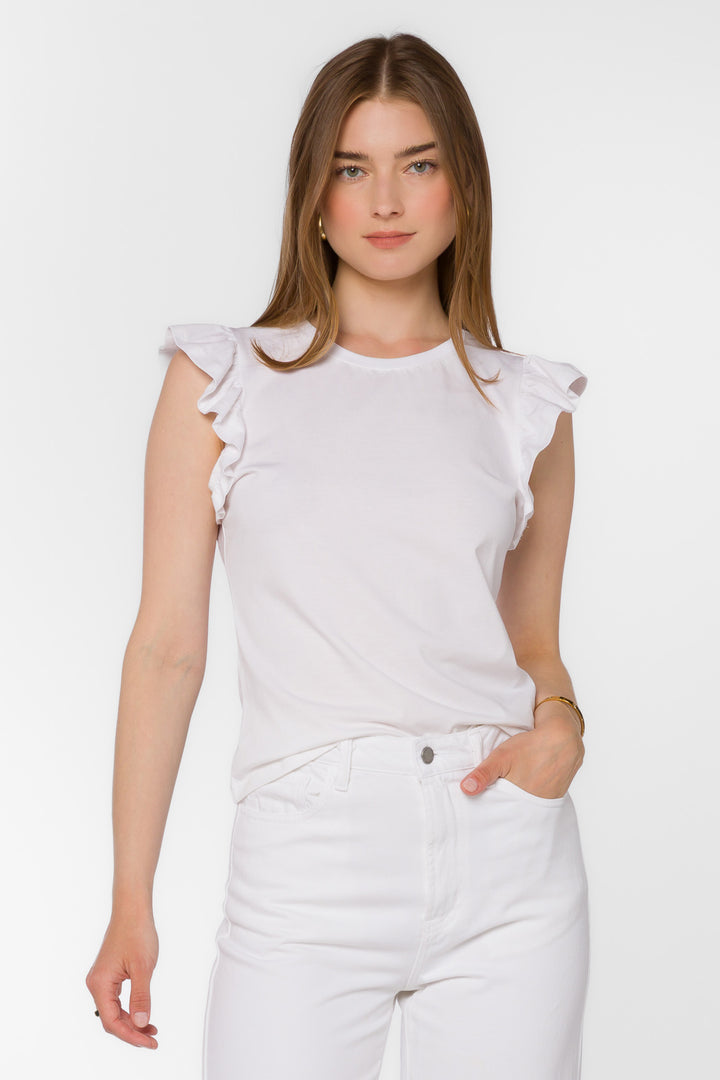 Fabiola Optic White Tee - Tops - Velvet Heart Clothing