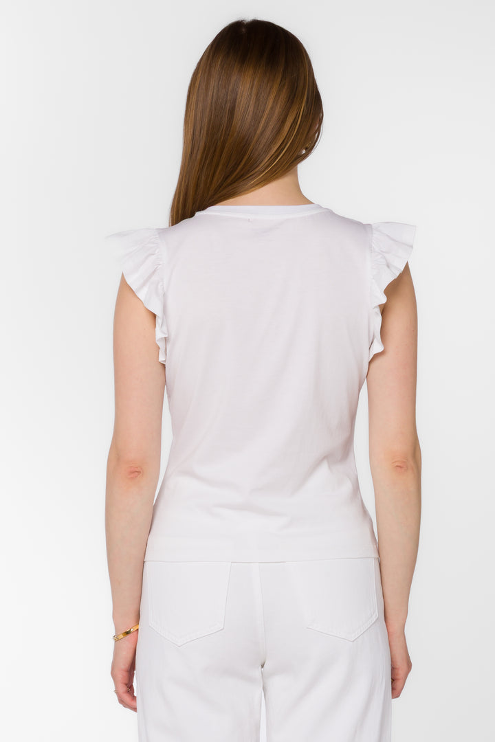 Fabiola Optic White Tee - Tops - Velvet Heart Clothing